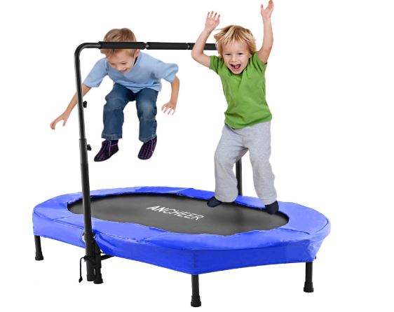 ANCHEER Mini Rebounder Trampoline with Adjustable Handle for Two Kids