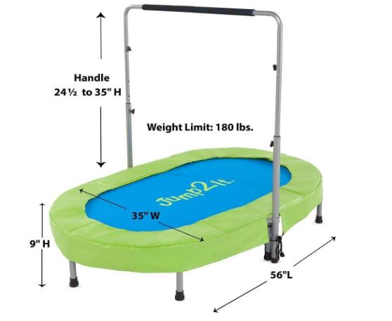 HearthSong Jump2It Indoor Trampoline with Adjustable Handle