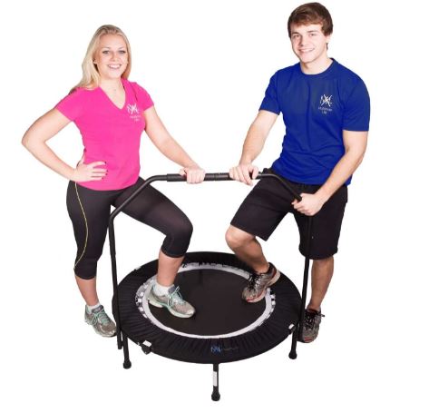 MaXimus PRO Folding Mini Trampoline for Adults with bar
