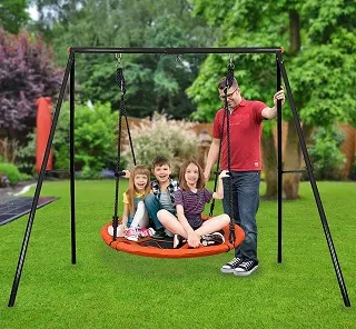 Swing-Set-Stand-from-old-trampoline