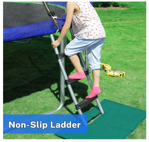 Zupapa No-Gap Design 12 Foot Trampoline for Kids with Safety Enclosure Net No Slip Ladder
