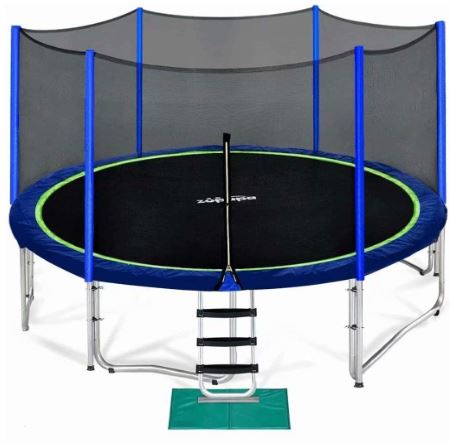 Zupapa No-Gap Design 12 Foot Trampoline for Kids with Safety Enclosure Net